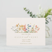 Zomer Wilde Bloem Boho Bruiloft Save The Date (Staand voorkant)