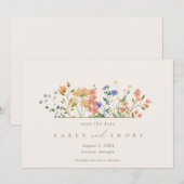 Zomer Wilde Bloem Boho Bruiloft Save The Date (Voorkant / Achterkant)