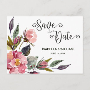Zomer wilde bloem boho save the date bruiloft aankondigingskaart