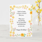 Zomer Wilde Bloemen  beste vriend verjaardag Kaart (Gele Bloem)