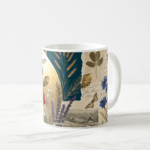Zomer Wilde Bloemen Bij Botanische Collage Mok