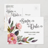 Zomer wilde bloemen boho save the date bruiloft aankondigingskaart (Voorkant / Achterkant)