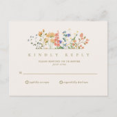 Zomer Wildflower Boho Bruiloft RSVP Briefkaart (Voorkant)