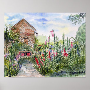 Zomer Wildflower Engelse Tuin in York Poster