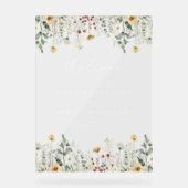 Zomer Wildflower Field Bruiloft Acryl Bord (Voorkant)
