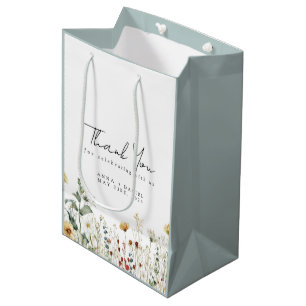 Zomer Wildflower Field bruiloft dank u Medium Cadeauzakje