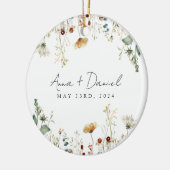 Zomer Wildflower Field Bruiloft Keramisch Ornament (Links)