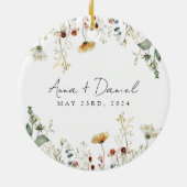 Zomer Wildflower Field Bruiloft Keramisch Ornament (Achterkant)