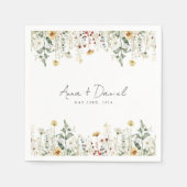 Zomer Wildflower Field Bruiloft Servet (Voorkant)