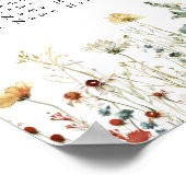 Zomer Wildflower Field Bruiloft Zitkaarten Poster (Hoek)