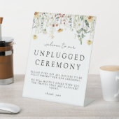 Zomer Wildflower Field Unplugged Ceremonie Bruilof Reclamebord Met Voetstuk (Insitu)