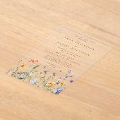 Zomer Wildflower Tuin bruiloft Acryl Uitnodigingen (Laagn)