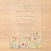 Zomer Wildflower Tuin bruiloft Acryl Uitnodigingen (Voorkant)