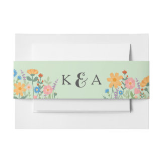 Zomer Wildflower Wedding Invitation Buikband Uitnodigingen Wikkel