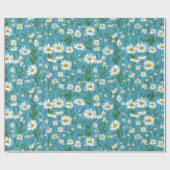 Zomer Witte Dagen op Aqua Cadeaupapier (Vlak)