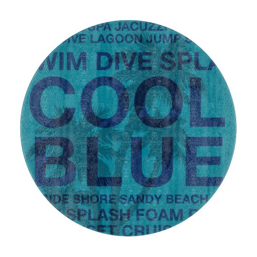 Zomer woorden Poolside en Palm Tree Cutting Board Snijplank (Voorkant)