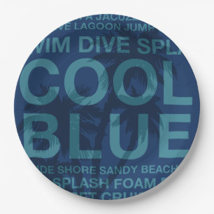 Zomer woorden Poolside en palmboom Papieren Bordje