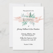 Zomer Zacht Roze Huwelijk Kaart (Voorkant)