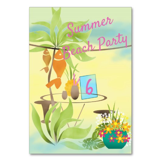 Zomer zee café bar cocktail party day sun p kaart (Voorkant)