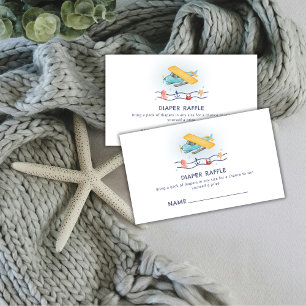Zomer Zee Vliegtuig Luier Raffle Baby Shower Informatiekaartje