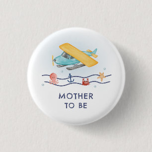 Zomer Zee Vliegtuig Moeder Wordt Baby Borrel Ronde Button 3,2 Cm