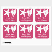 Zomer Zeeschelpen in Raspberry Sticker (Vel)