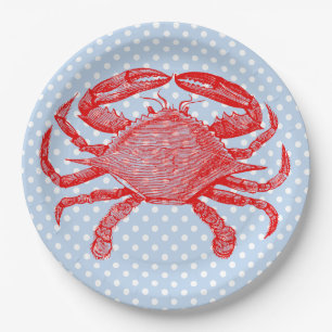 Zomer Zeevruchten Krab Picnic Papieren Bordje