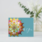 Zomer Zon Mandala Dank je  Briefkaart (Staand voorkant)