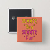 Zomer Zon Zomer Leuk Vierkante Button 5,1 Cm (Voorkant /achterkant)