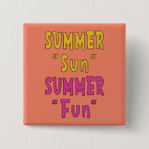 Zomer Zon Zomer Leuk Vierkante Button 5,1 Cm