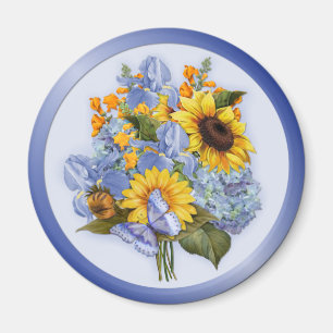 Zomer Zonnebloem Boeket Magneet