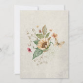  Zomer Zonnebloem Cream Bruids Luncheon Kaart (Achterkant)