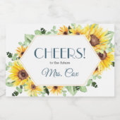 Zomer Zonnebloem Mini Champagne Label Sparkling Wijnetiket (Enkel label)