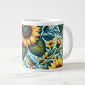 Zomer/zonnebloem/vogel Extra Grote Beker (Voorkant rechts)