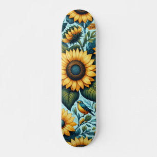 Zomer/zonnebloem/vogel Skateboard
