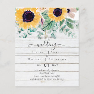 Zomer Zonnebloemen Eucalyptus Groene Huwelijks Fly Flyer