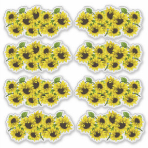  Zomer Zonnebloemen Gevormde Contour Stickers