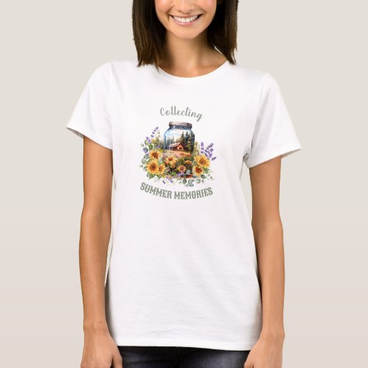 Zomer Zonnebloemen Lavendel Bos Natuur Naam T-shirt (Voorkant)