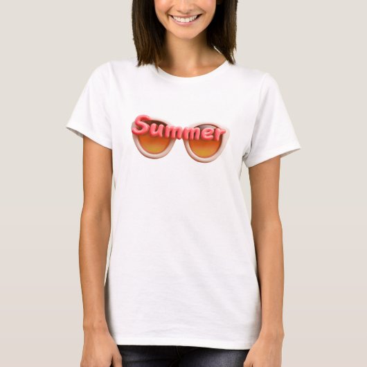 Zomer Zonnebril Typografie Ontwerp T-shirt (Voorkant)
