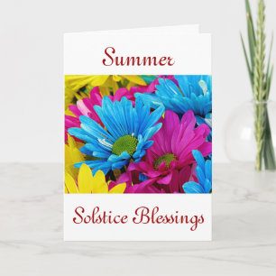 Zomer Zonnewende met daisy bloemen Kaart
