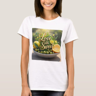 Zomer zonnige Citroenen, olijven, citrusschijfjes T-shirt