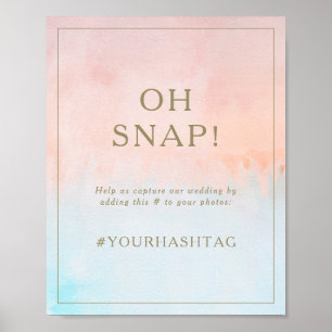 Zomer Zonsondergang Aquarel Oh Snap Bruiloft Hasht Poster