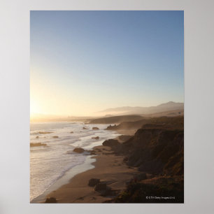 Zomer zonsondergang op weg 1 van Californië Poster