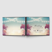 Zomer Zonsondergang Palm Bomen Slingerlichten Trou Gastenboek (Volledig)