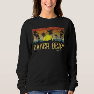 Zomer Zonsondergang Palmboom Vintage California Ba Trui