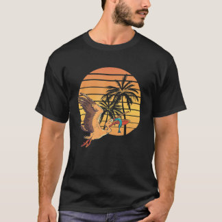 Zomer Zonsondergang Pelikaan Vogel Dier Vis Vang T T-shirt