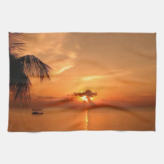 Zomer Zonsondergang Theedoek (Horizontaal)