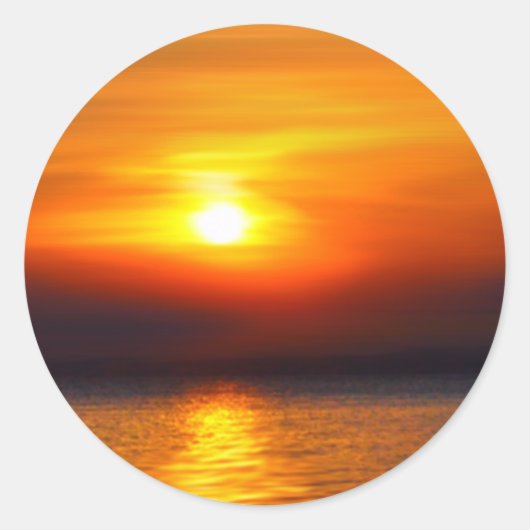 Zomer zonsondergang tropisch ronde sticker (Voorkant)