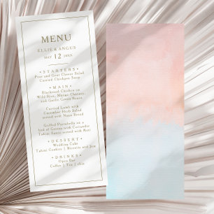 Zomer Zonsondergang Waterverf Bruiloft Diner Menu