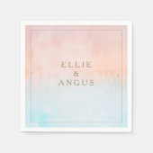 Zomer Zonsondergang Waterverf Bruiloft Servetten (Voorkant)